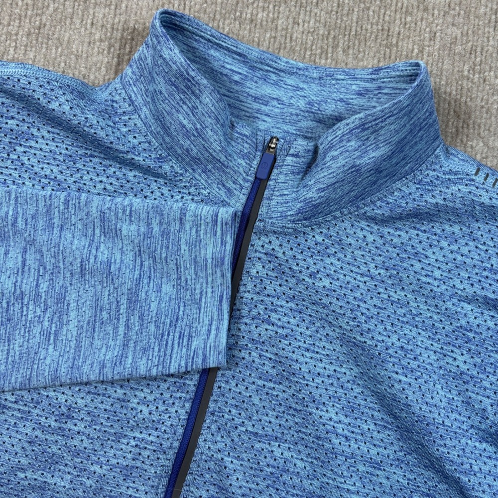 Lululemon Blue Chill Metal Vent Tech Midweight Half Zip Men's Size Medium EUC